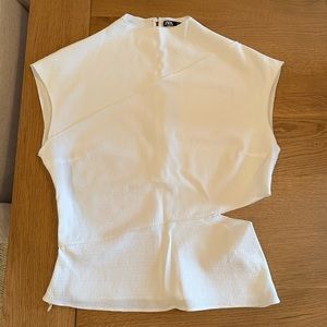 Zara white high neck side cutout top size S